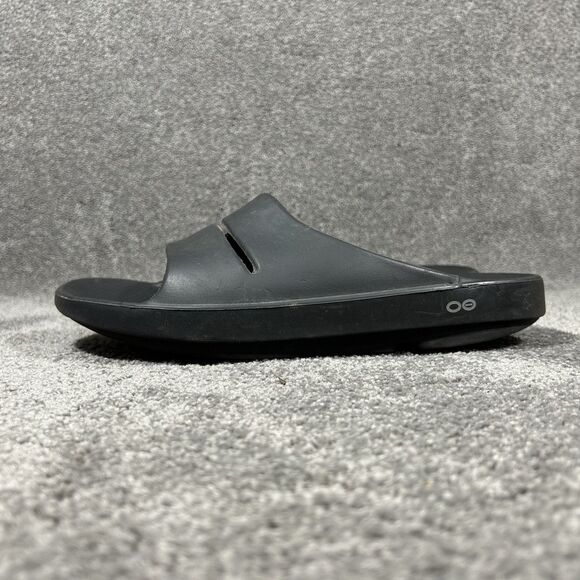 OOFOS OOahh Men’s Size 12 Black Gym Recovery Slip On Sandal Slides Used - Picture 4 of 12